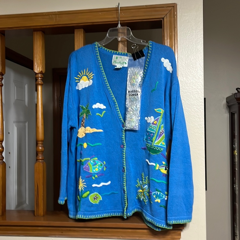 Quacker Factory Beach Cardigan Size 2X